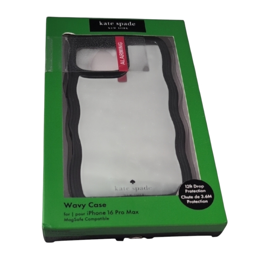 Kate Spade Black/Mirror-Like Wavy iPhone 16 Pro Max Case